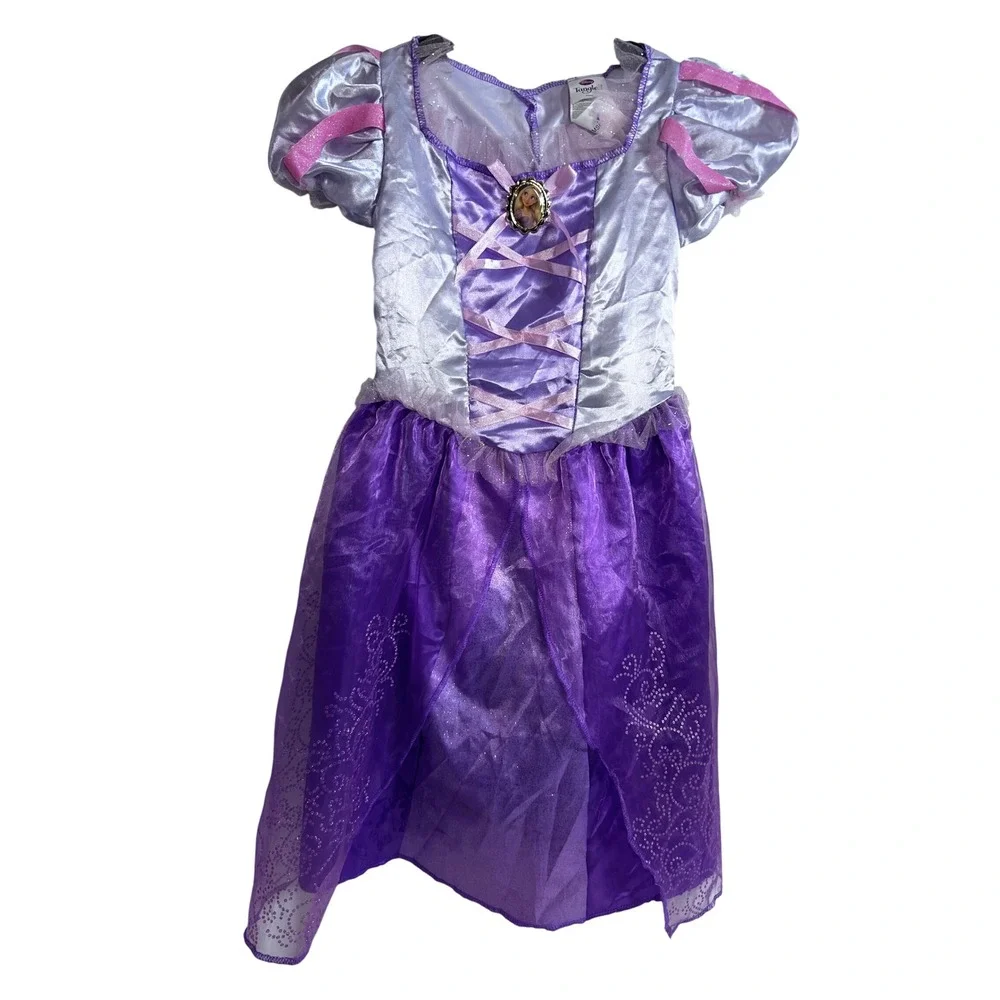 Disney Tangled Rapunzel Costume Dress 4-6X Purple Pink Glitter Kids